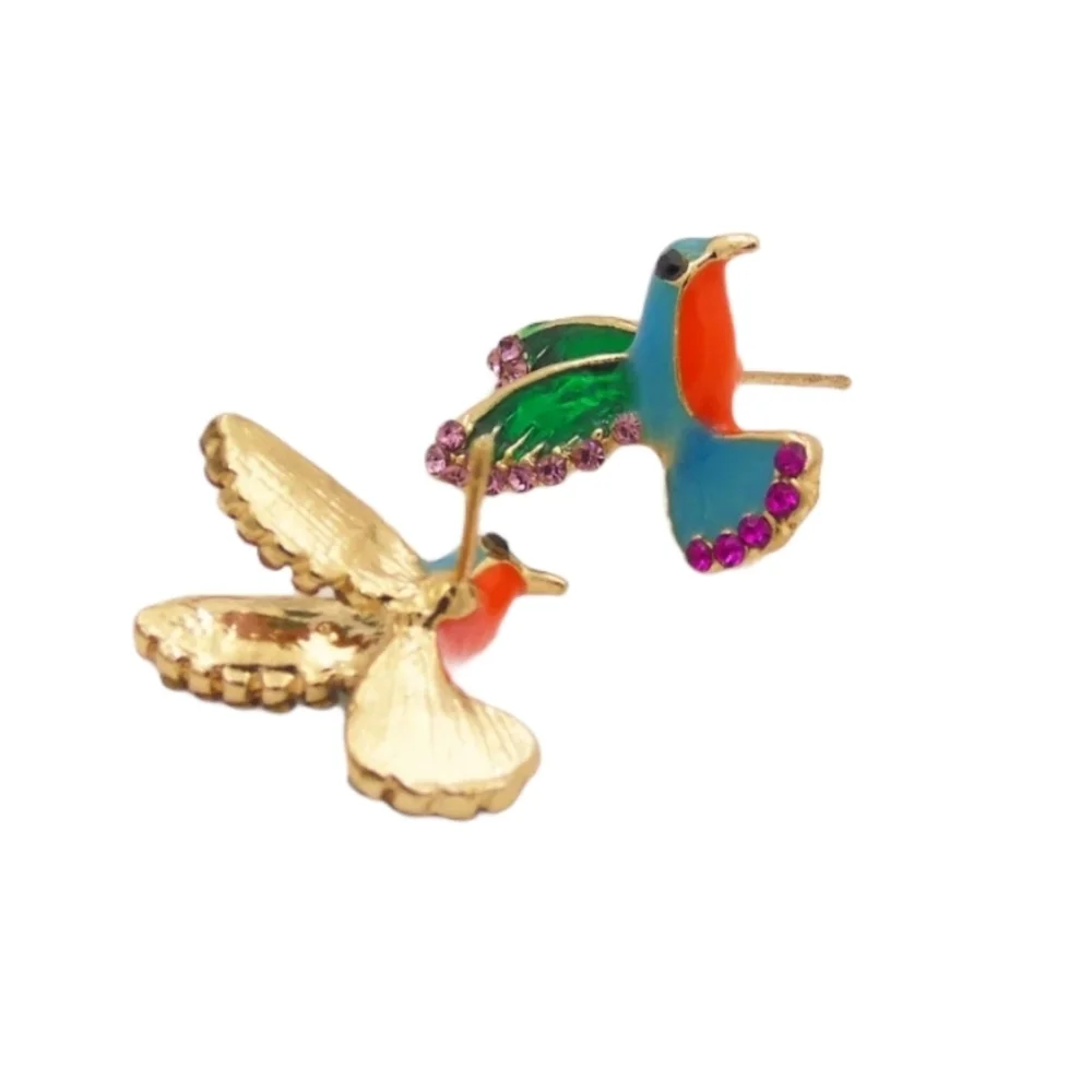 Hummingbird Enamel Fashion Earrings
